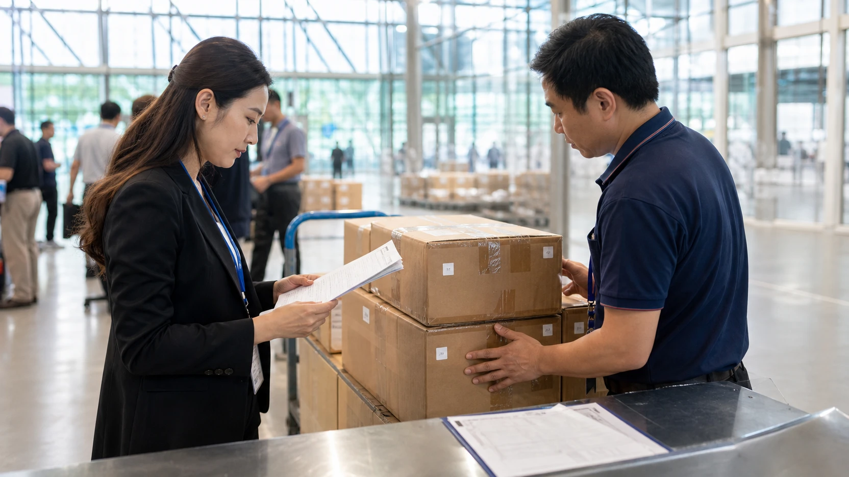 ผู้ประสานงานตรวจ Sample ID และใบรับของก่อนส่งกล่องตัวอย่างให้ Cargo Agent ที่กว่างโจว