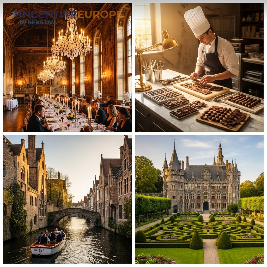 งานองค์กรบรูจส์ — Provinciaal Hof Gala ช็อกโกแลตเวิร์กช็อป ล่องเรือส่วนตัว ปราสาท Loppem