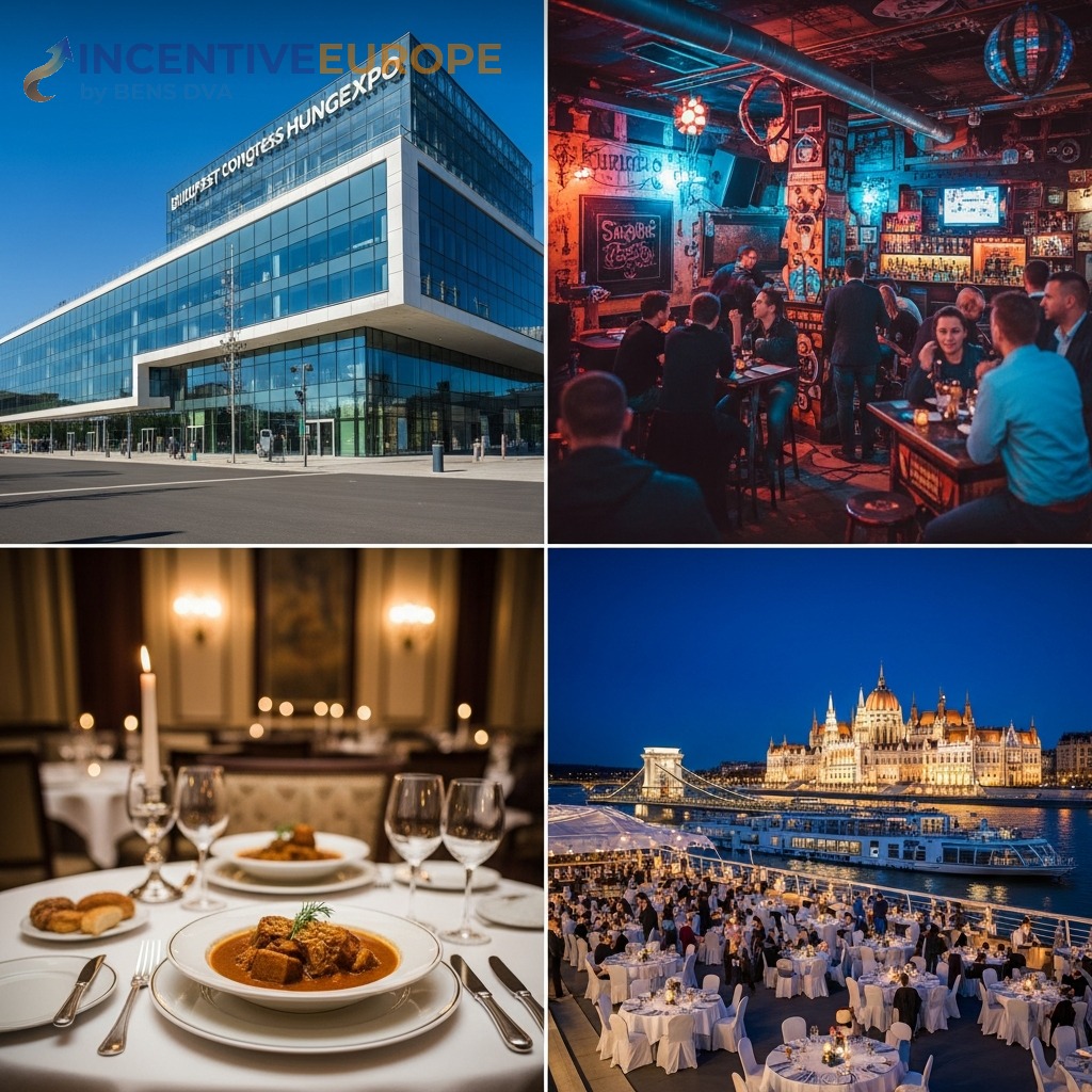 งานองค์กรบูดาเปสต์ — ศูนย์ประชุม HUNGEXPO Ruin Bar Szimpla กูลาช Fine Dining ล่องเรือดานูบ