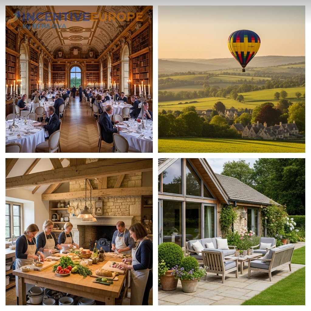 งานองค์กรคอตส์โวลด์ส — Blenheim Gala บอลลูนลมร้อน Daylesford Cooking Soho Farmhouse