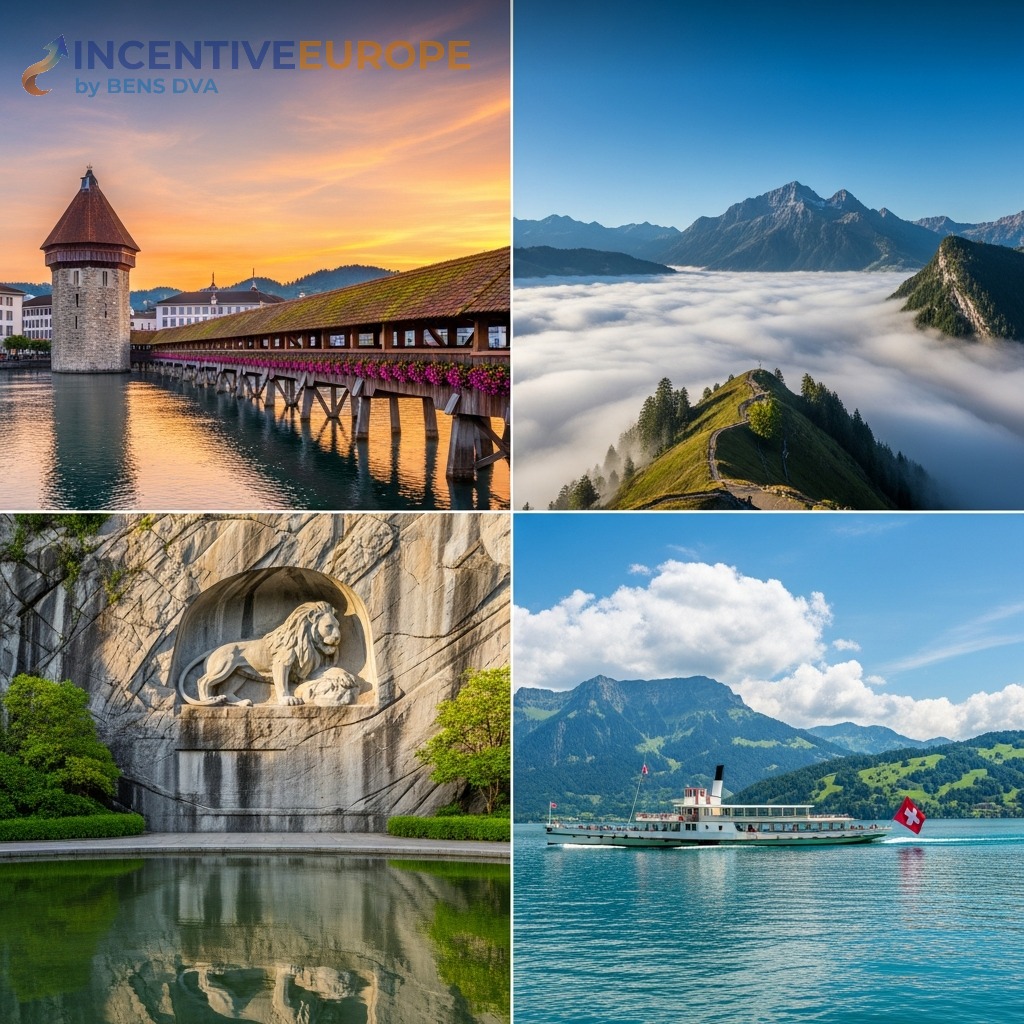 สถานที่ท่องเที่ยวลูเซิร์น — สะพานชาเปล ภูเขาพิลาทุส อนุสาวรีย์สิงโต เรือกลไฟ