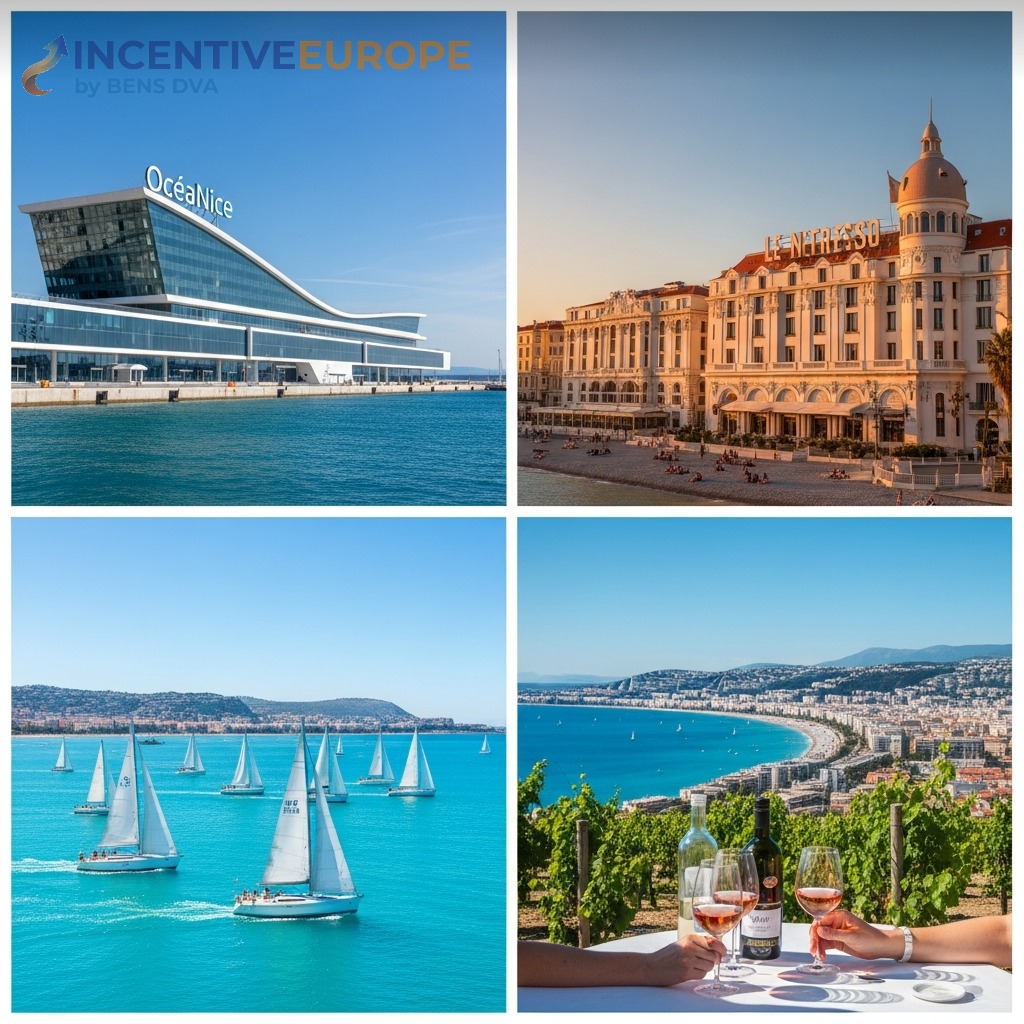 งานองค์กรนีซ — ศูนย์ประชุม OcéaNice โรงแรม Le Negresco แข่งเรือใบ ไร่องุ่น Bellet