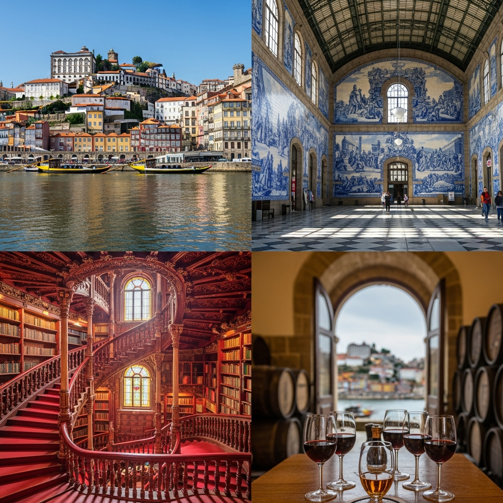 สถานที่ท่องเที่ยวปอร์โต — Ribeira สถานี São Bento ร้านหนังสือ Lello ชิมไวน์พอร์ต