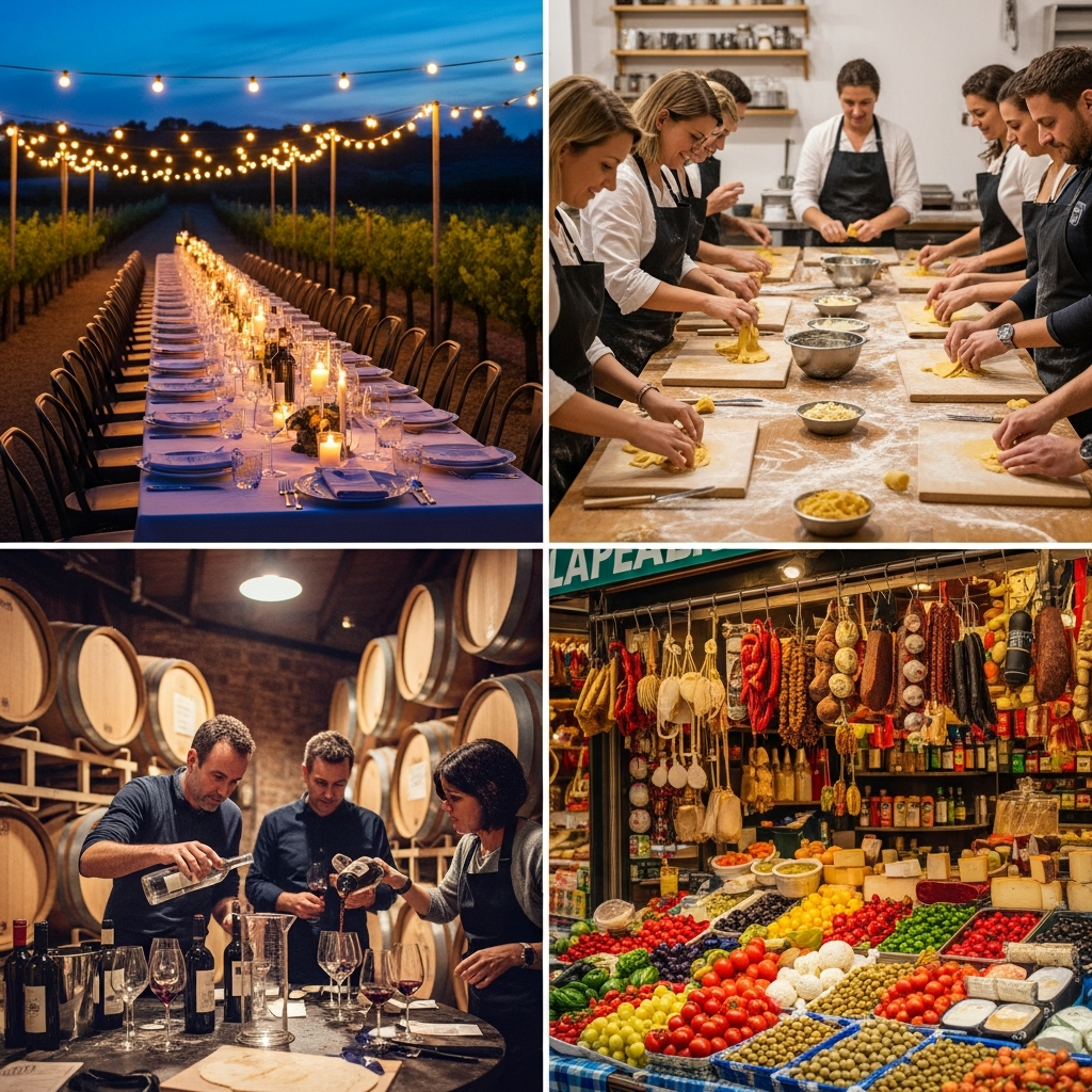 กิจกรรมไวน์และอาหารองค์กร — Gala Dinner Cooking Class Wine Blending Market Tour