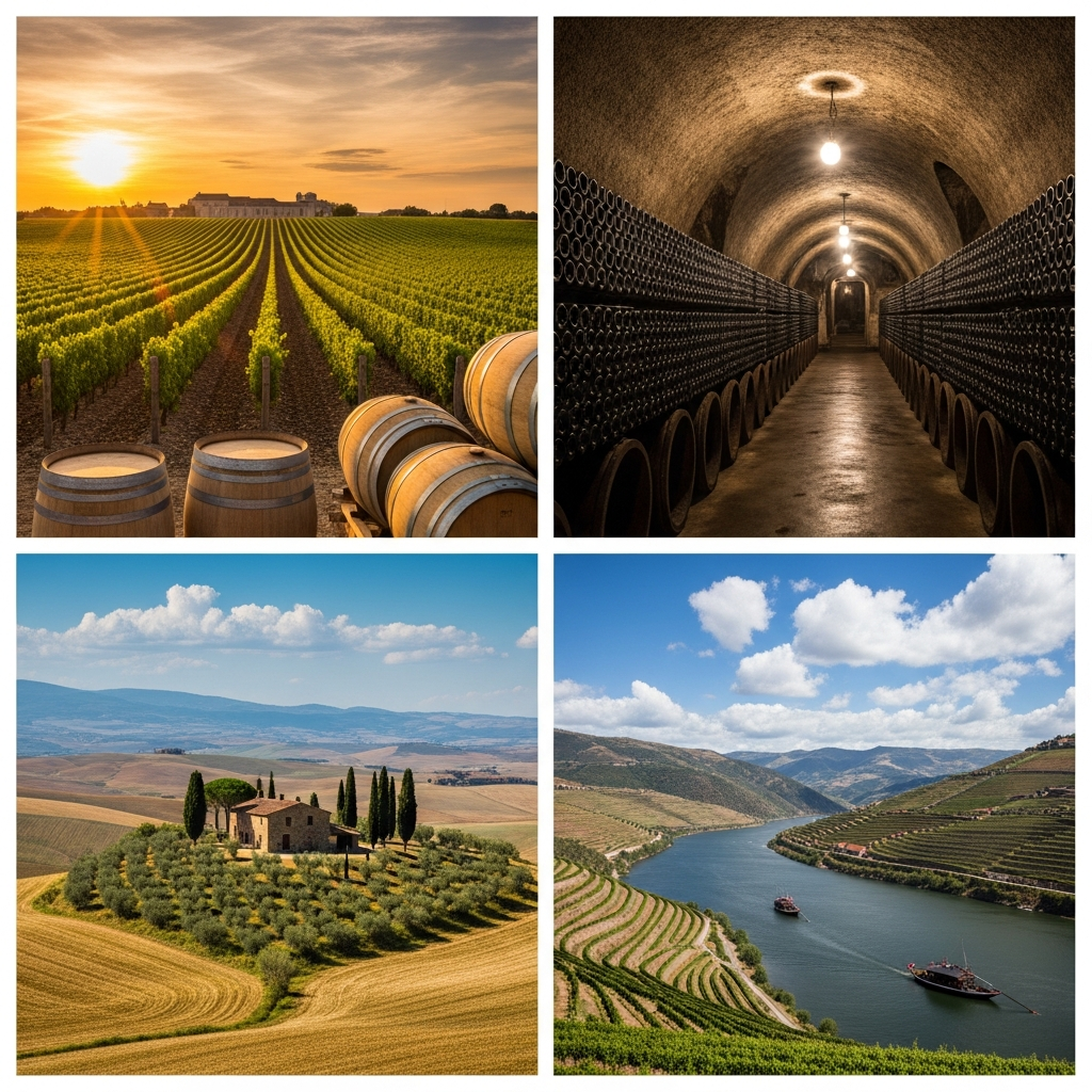 ภูมิภาคไวน์ยุโรป — Bordeaux Champagne Tuscany Douro Valley