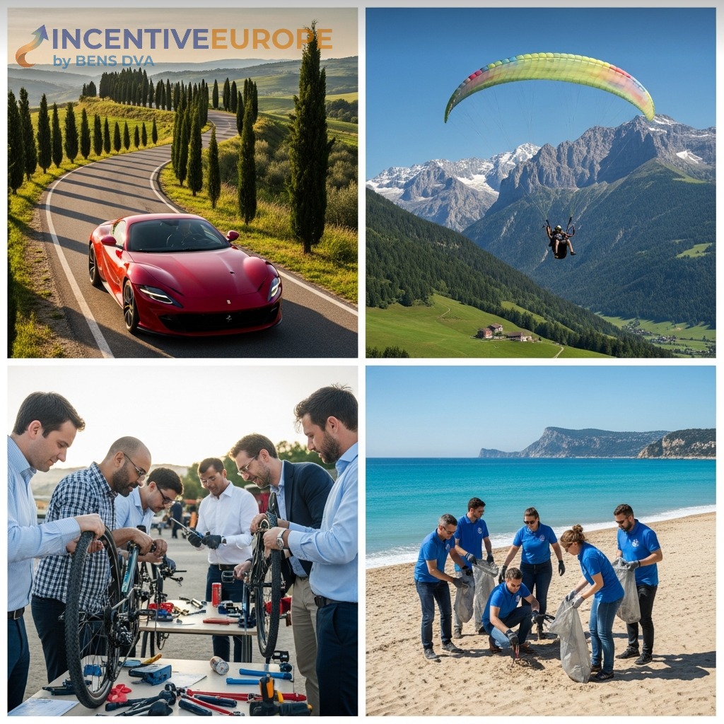 Premium & CSR Ferrari Maranello Paragliding แอลป์ Build a Bike Beach Cleanup