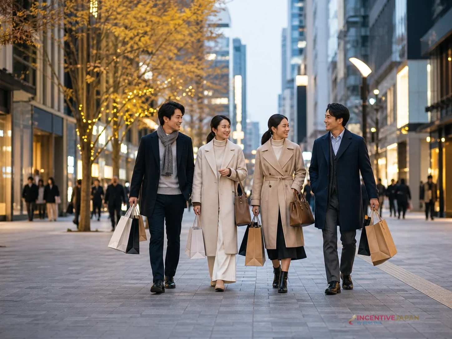 บรรยากาศช่วงซื้อของและเวลาส่วนตัวของผู้เดินทางในย่านการค้าญี่ปุ่น