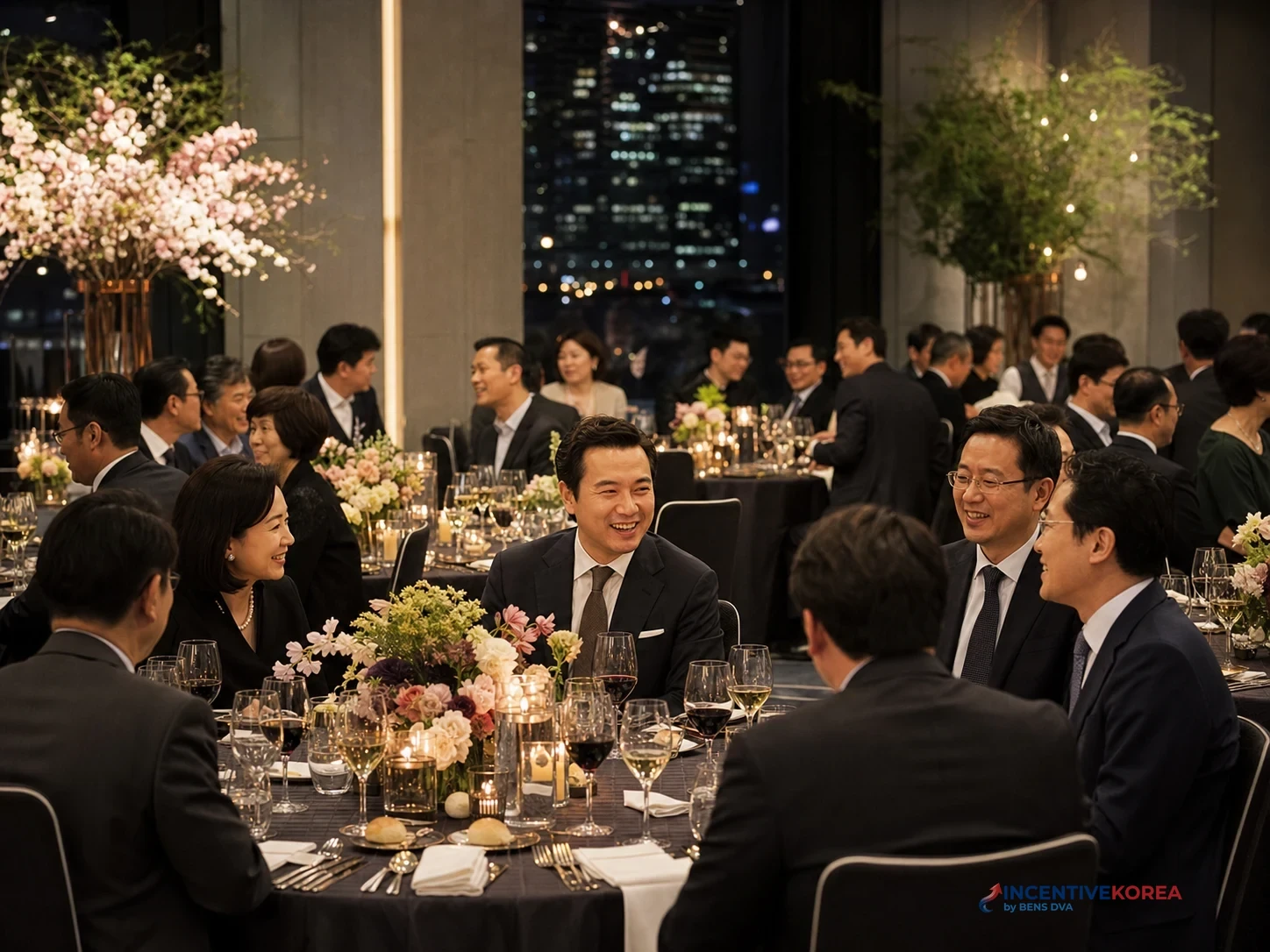 บรรยากาศ gala dinner สำหรับทริป incentive เกาหลีระดับผู้บริหาร