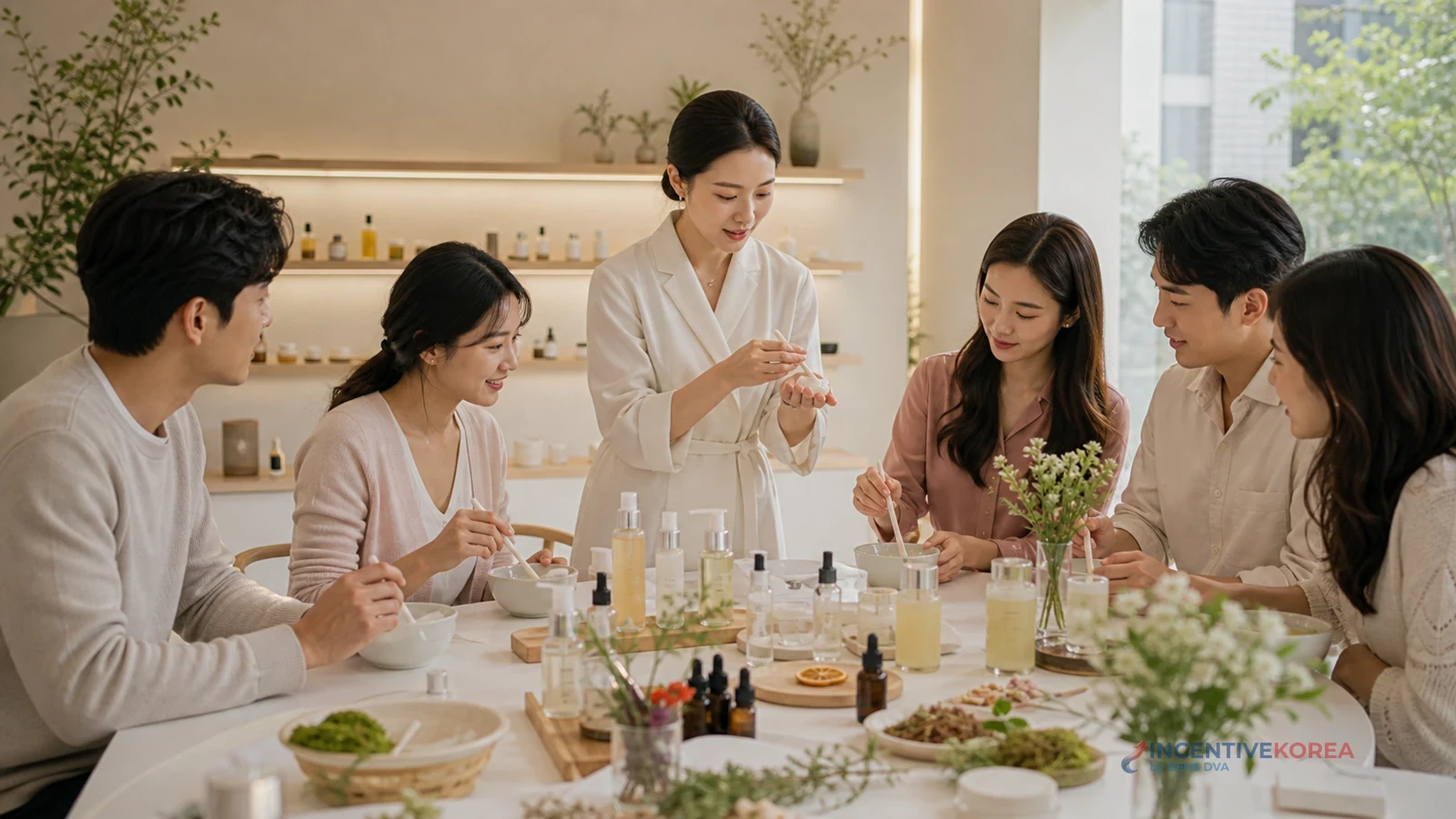 พื้นที่กิจกรรม K-Beauty และ wellness ในเกาหลีสำหรับวางรอบย่อยของกรุ๊ปบริษัท