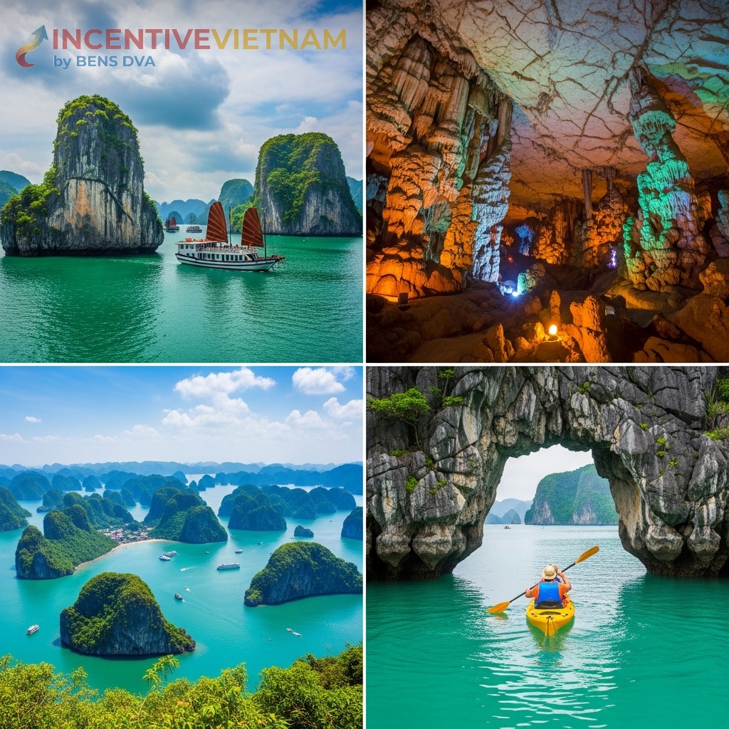 สถานที่ท่องเที่ยวฮาลอง — เกาะหินปูน ถ้ำ Sung Sot เกาะ Ti Top พายเรือคายัค | BENS DVA