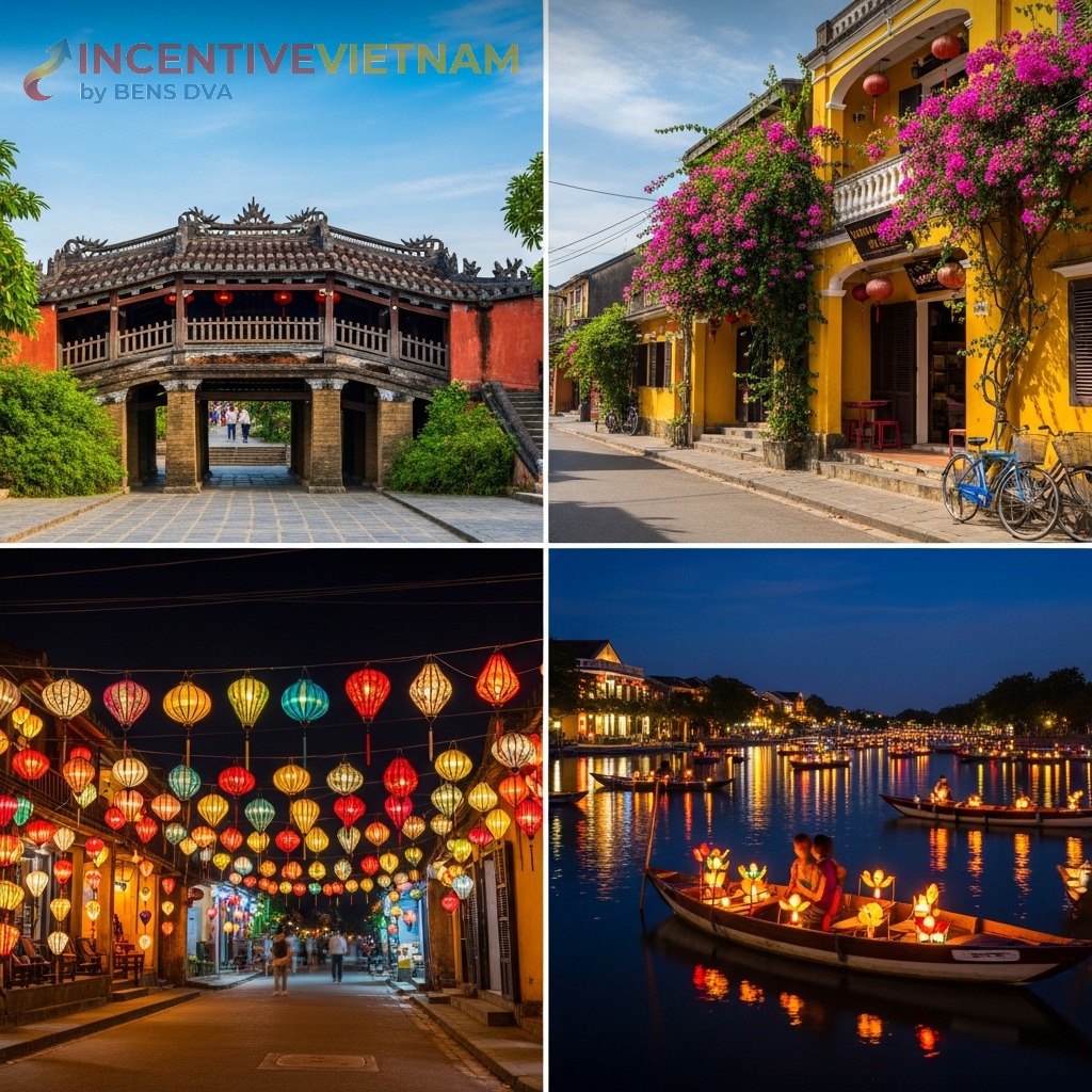 สถานที่ท่องเที่ยวฮอยอัน — สะพานญี่ปุ่น ถนนเมืองเก่าสีเหลือง โคมไฟราตรี เรือดอกไม้ | BENS DVA