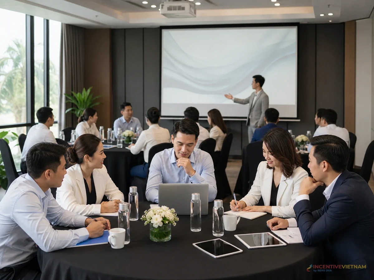 ภาพบรรยากาศทีม HR และผู้ประสานงานประชุมเพื่อเตรียมทริปองค์กรเวียดนาม