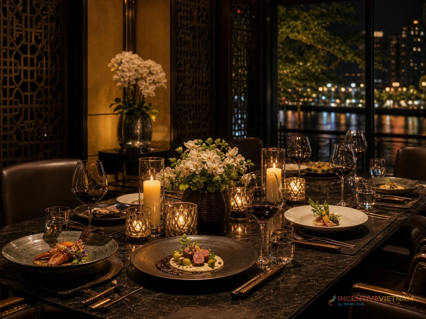 ภาพ private dining ระดับพรีเมียมในเวียดนามที่มักถูกเสนอเป็นรายการเสริม